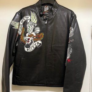 DEATH BEFORE DISHONOR Men's Lamb Skin Leather Jacket, Genuine Leather Black -NEW